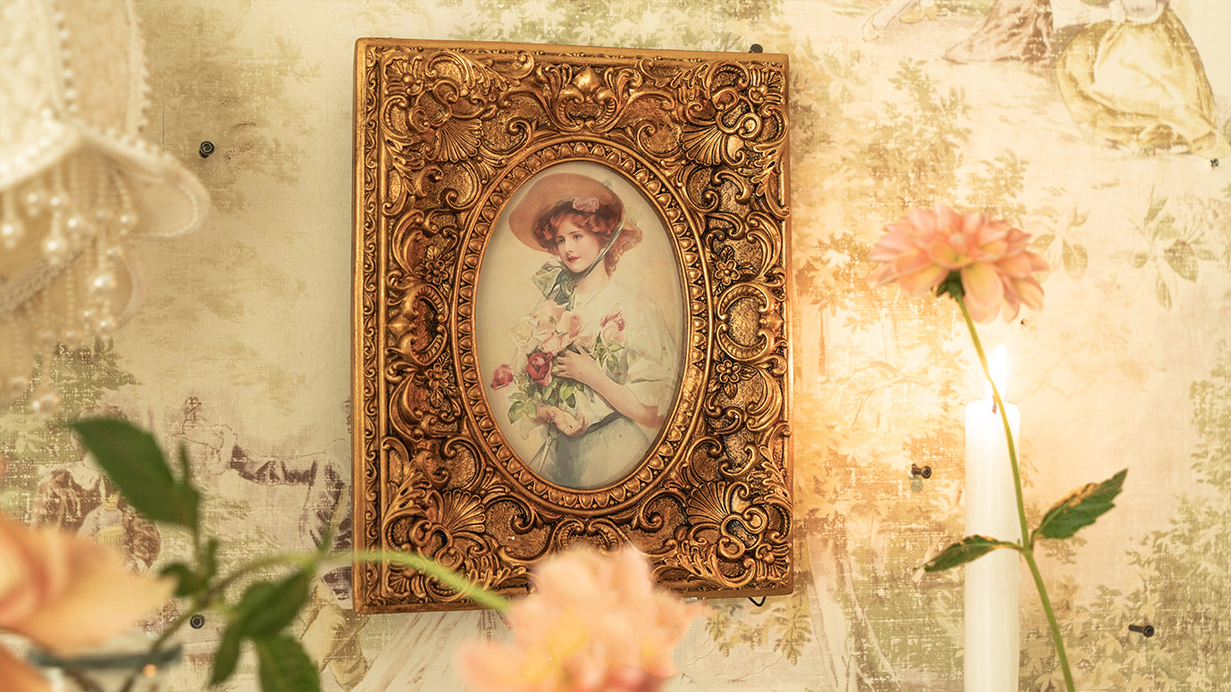 Gold Victorian Vintage Style Angel Photo Frame Wall Art