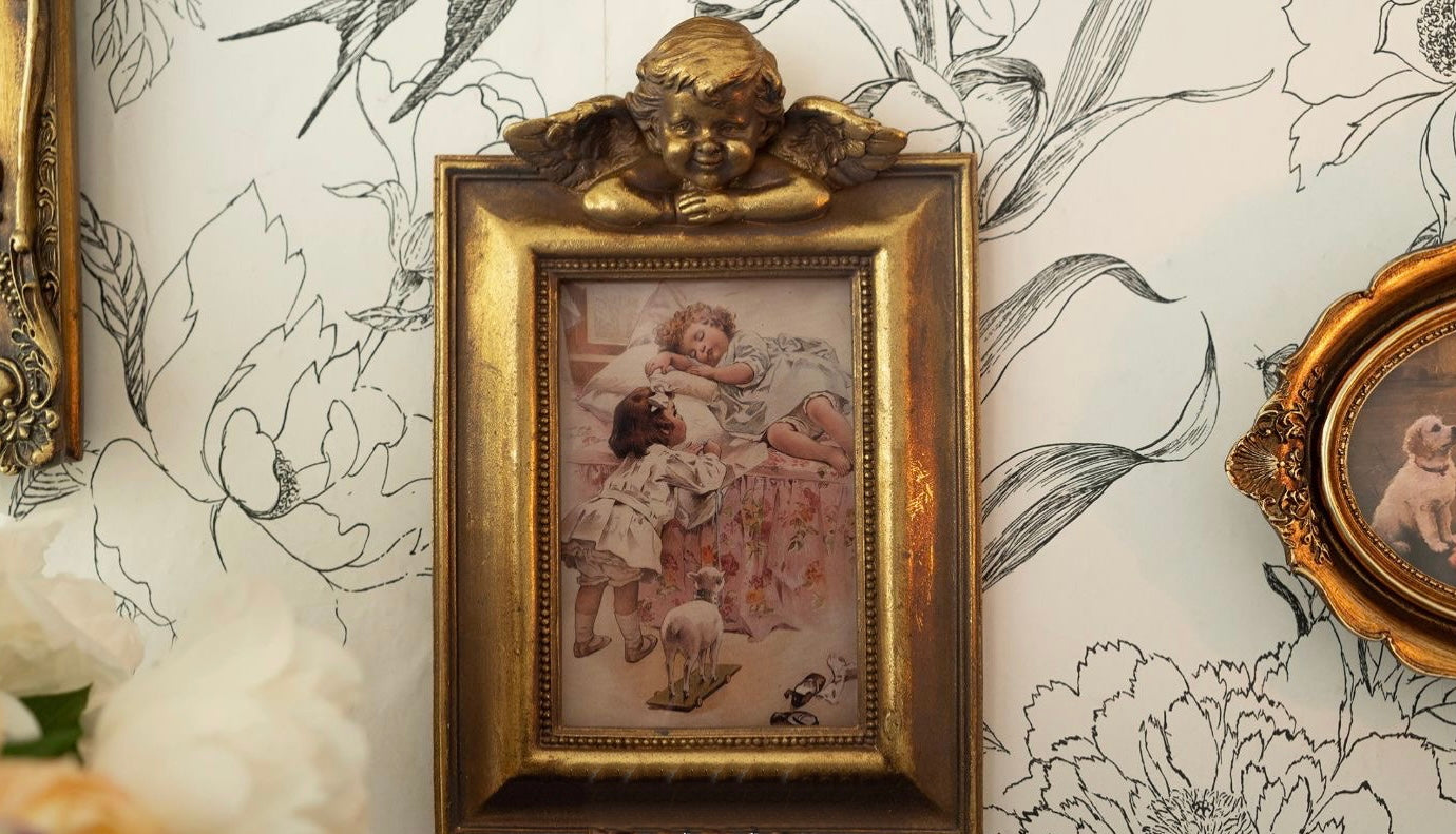 Gold Victorian Vintage Style Angel Photo Frame Wall Art