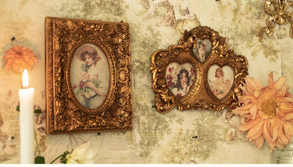 Gold Victorian Vintage Style Angel Photo Frame Wall Art