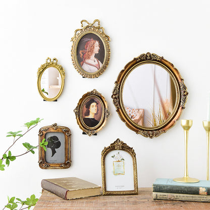 French Style Gold and Bronze Photo Frame Set Wall Art