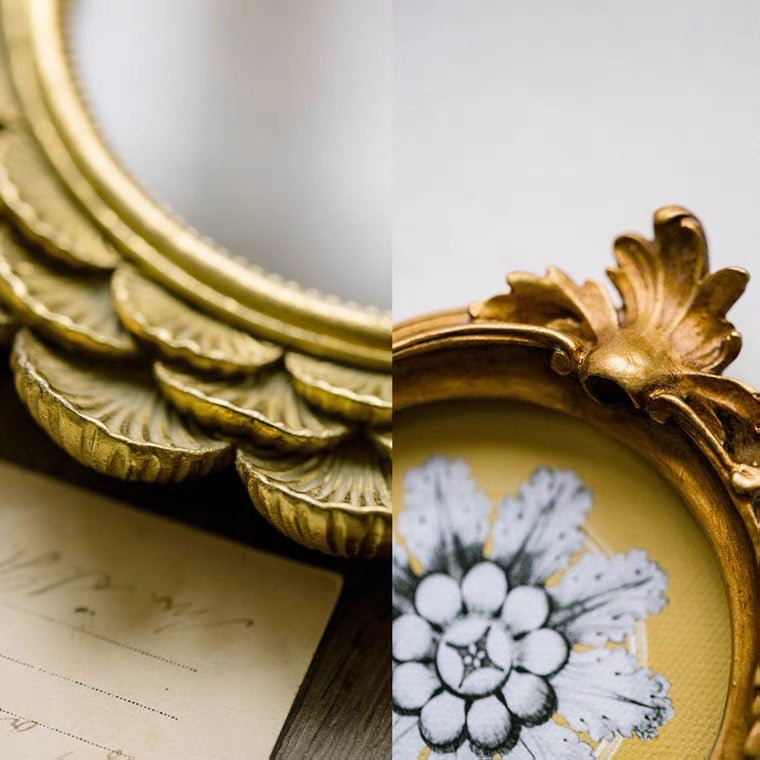 French Style Gold Flower Photo Frame Wall Art