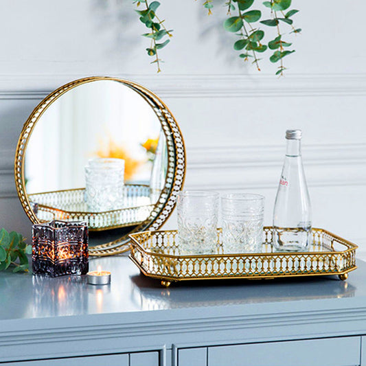 Gold Metal Mirror Tray