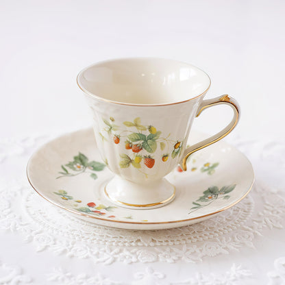 Vintage Style Ceramic Strawberry Tea Set