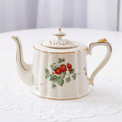 Vintage Style Ceramic Strawberry Tea Set