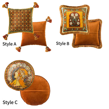 Premium Orange Velvet Cushion Cover