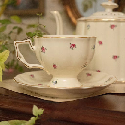 Retro style ceramic floral tea set