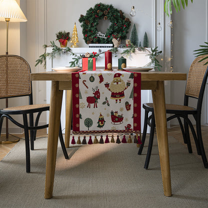 Hand Knited Christmas Table Runner