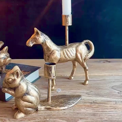 Brass Animal Candlestick Holders