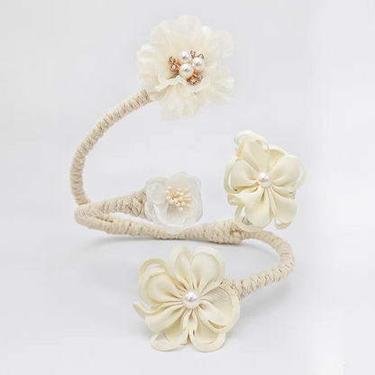 Elegant Floral Curtain Tiebacks with Pearls