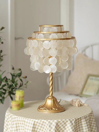 Table Lamp with Mother of Pearl Beaded Shade