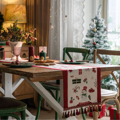 Hand Knited Christmas Table Runner